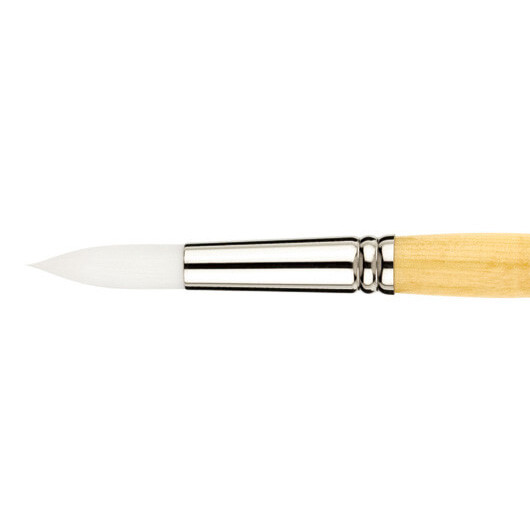 Snap! Long Handle White Taklon Round Brush