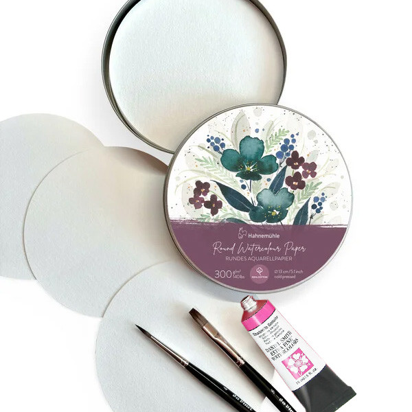 Expressions Round Watercolor Paper Tin