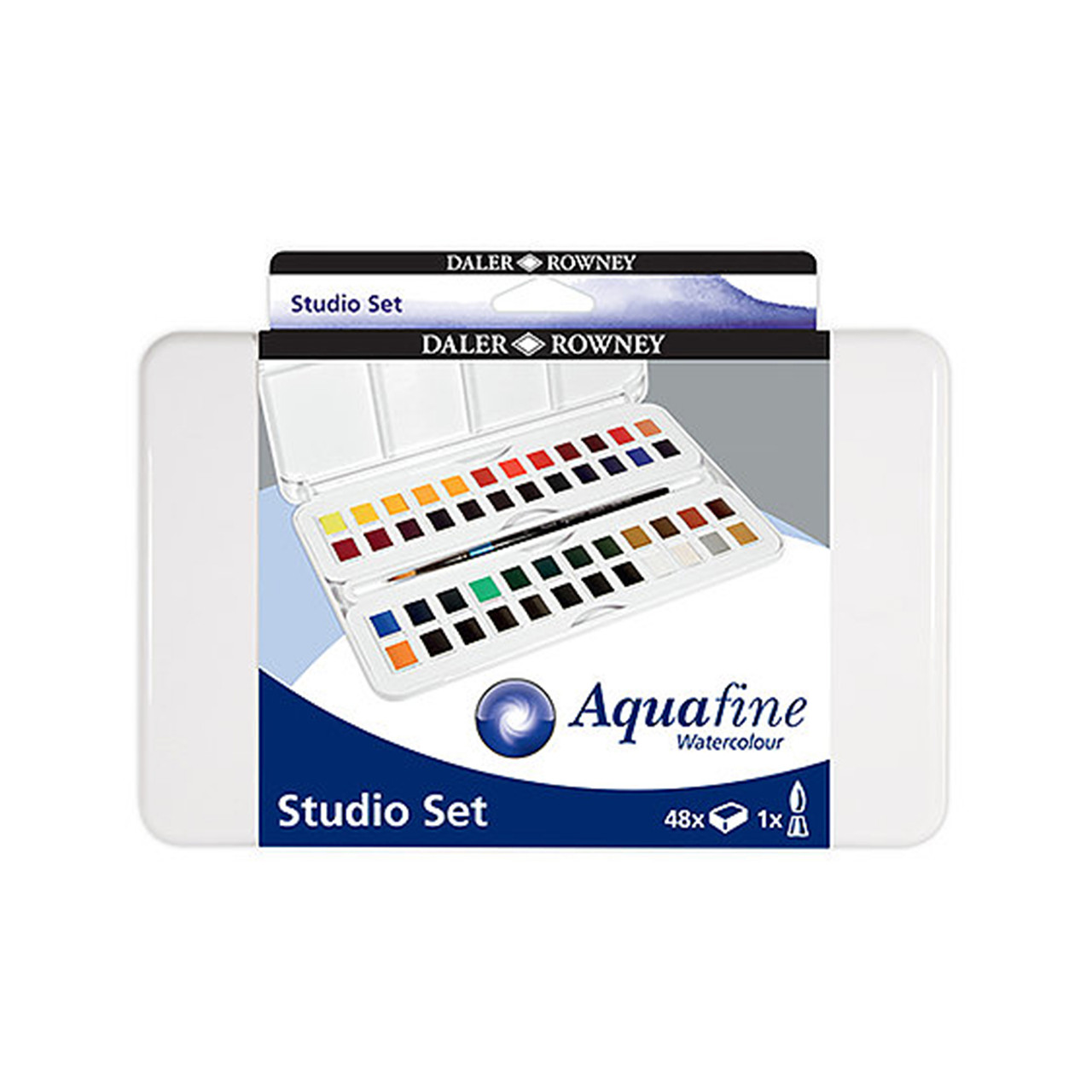 Daler Rowney Aquafine 48-Piece Watercolor Studio Set